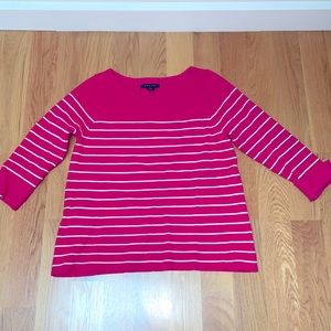 Beautiful Tahari sweater in pink and white